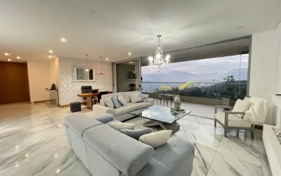 title Almost New, Spacious El Poblado Condo Featuring Exquisite Tiled Flooring, Fireplace, Two Balconies & Super Views