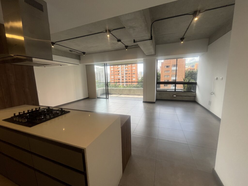 Fairly New 2BR El Poblado Apartment in the Golden Mile with Modern Design and High, Industrial Style Ceilings